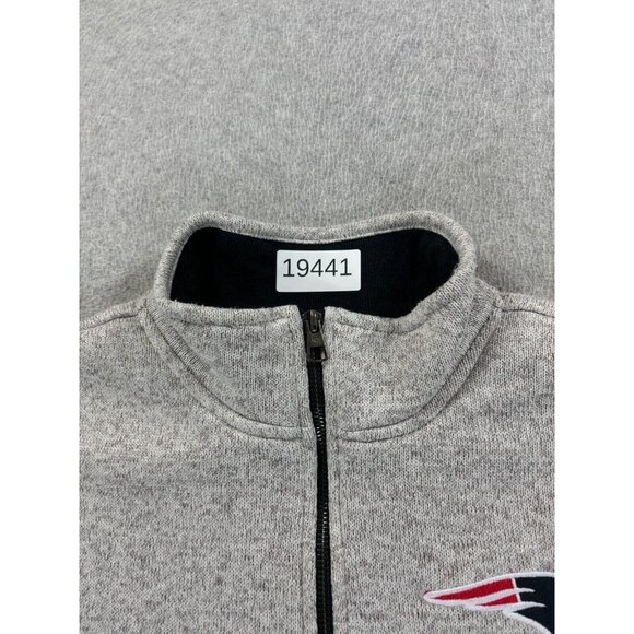 New‎ England Patriots '47 Half Zip Pullover Sweater (Men's Medium) Gray - Picture 5 of 12
